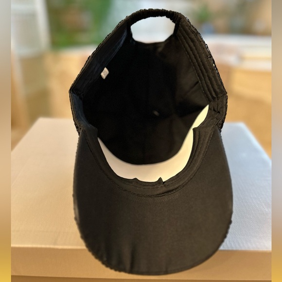Sophia Collection Black Sequined BallCap! New, Elastic Ponytail Vent. Glam, Fun! - Picture 5 of 6